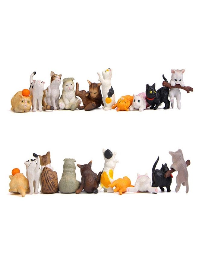 Halloluck 10 Pcs Cat Figurines Mini Cat Figure Desktop Decor, Cake Topper, Plant, Automobile Decoration, Miniature Decorations, Landscape Scenes - Image 5